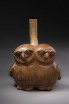 Steigbügelgefäß: Eulenpaar, ca. 400 - 600 n. Chr., Peru, Moche, Größe: H: 20 cm (H: 7.9 inch), ID: 3052483 - 2/6