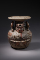 Gefäß mit zweiköpfigem felinem Wesen, ca. 300 - 500 n. Chr., Peru, Recuay, Größe: H: 17 cm (H: 6.7 inch), ID: 3052484 - 2/6
