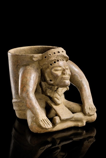 Urne figurative, classique tardif, vers 700 - 900 apr. J.-C., Guatemala, Maya, El Quiche, Taille: H: 15,5 cm (H: 6.1 inch), ID: 3052485
