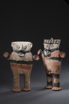 Figurenpaar "cuchimilco", ca. 1200 - 1400 n. Chr., Peru, Chancay, Größe: H: 47 cm & 49 cm (H: 18.5 inch & 19.3 inch), ID: 3052488 - 2/12