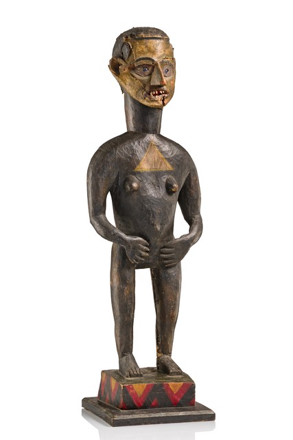 Rare standing figure, Cameroon Grassfields, Bafo, Size: H: 62 cm (H: 24.4 inch), ID: 3052515