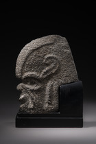 "Hacha" en forme de tête humaine, environ 600 - 900 apr. J.-C., Mexique, Côte du Golfe, Veracruz, Taille: H: 22,8 cm (H: 9.0 inch), ID: 3052504 - 3/5