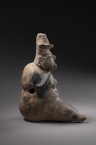 Sitzende Figur, Mittlere Präklassik, ca. 1200 – 500 v. Chr., Mexiko, Zentrales Hochland, Tlapacoya, Tlatilco-Kultur, Größe: H: 18,5 cm (H: 7.3 inch), ID: 3052503 - 2/6