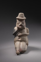 Sitzende Figur, Mittlere Präklassik, ca. 1200 – 500 v. Chr., Mexiko, Zentrales Hochland, Tlapacoya, Tlatilco-Kultur, Größe: H: 18,5 cm (H: 7.3 inch), ID: 3052503 - 3/6