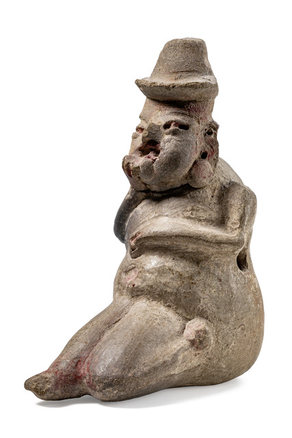 Figure assise, Préclassique moyen, vers 1200 – 500 av. J.-C., Mexique, Haut Plateau Central, Tlapacoya, Tlatilco-Kultur, Taille: H: 18,5 cm (H: 7.3 inch), ID: 3052503