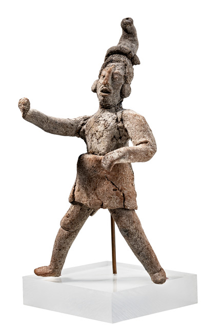 Figure debout en pose expansive, Classique tardif, env. 550 - 950 apr. J.-C., Mexique, Maya, Jaina, Taille: H: 19,7 cm (H: 7.8 inch), ID: 3052502
