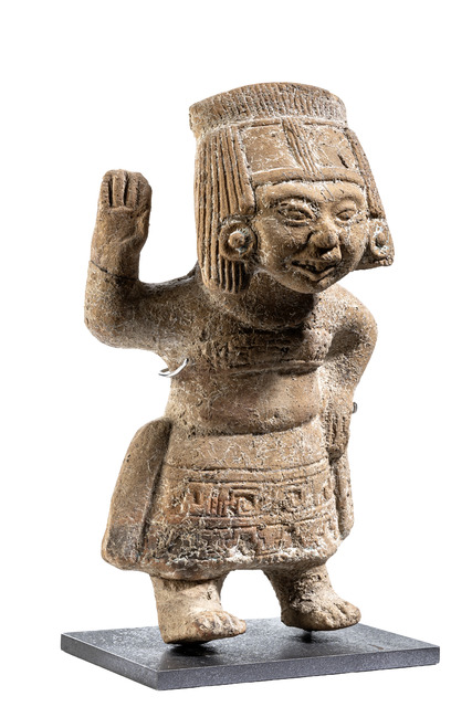 Figure souriante, env. 600 - 800 apr. J.-C., Mexique, Côte du Golfe, Veracruz, Taille: H: 19 cm (H: 7.5 inch), ID: 3052501