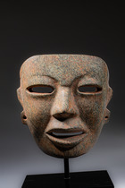 Masque en pierre, Période formative précoce à intermédiaire, environ entre 1200 av. J.-C. et 400 av. J.-C., Mexique, Olmèques, Taille: H: 20,5 cm (H: 8.1 inch), ID: 3052512 - 3/12