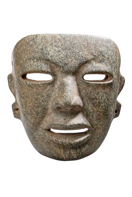 Masque en pierre, Période formative précoce à intermédiaire, environ entre 1200 av. J.-C. et 400 av. J.-C., Mexique, Olmèques, Taille: H: 20,5 cm (H: 8.1 inch), ID: 3052512