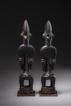 Pair of figures "tugubele", Côte d'Ivoire, Senufo, Size: H: 27,5 cm (H: 10.8 inch), ID: 3052562 - 2/5