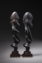 Pair of figures "tugubele", Côte d'Ivoire, Senufo, Size: H: 27,5 cm (H: 10.8 inch), ID: 3052562 - 5/5