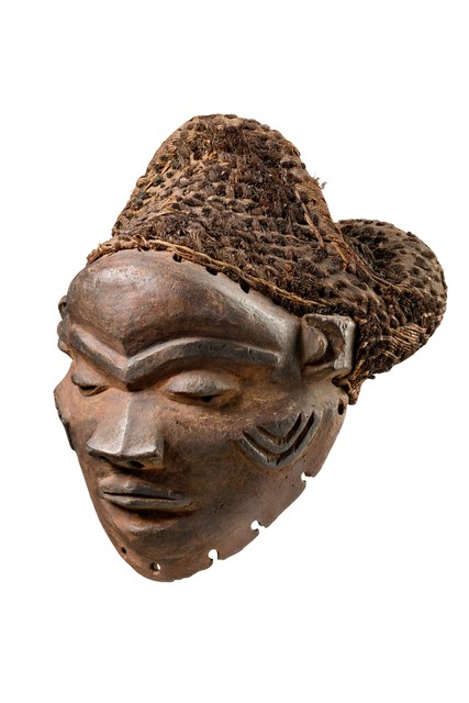 Anthropomorphic mask "mbuya", D. R. Congo, Pende, Size: H: 25 cm (H: 9.8 inch), ID: 3052572