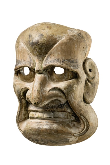 Excellente masque du théâtre "Kyōgen",17e siècle, Japon, Taille: H: 22 cm (H: 8.7 inch), ID: 3052626