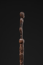 Bâton sculpté en figure, Papouasie-Nouvelle-Guinée - Lac Sentani, Taille: L: 86 cm (L: 33.9 inch), ID: 3052629 - 4/5