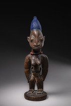 Female twin figure "ere ibeji", Nigeria, Yoruba, Oyo, Oshogbo, Size: H: 26,5 cm (H: 10.4 inch), ID: 3052628 - 3/6