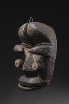 Anthropozoomorphic mask, Côte d'Ivoire, Ngere, Size: H: 25 cm (H: 9.8 inch), ID: 3052586 - 2/5