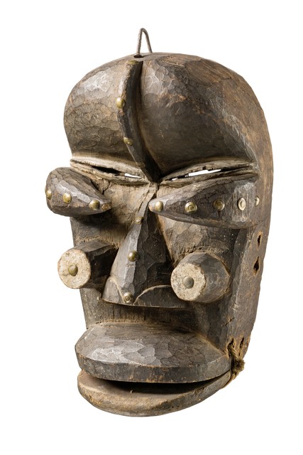 Anthropozoomorphic mask, Côte d'Ivoire, Ngere, Size: H: 25 cm (H: 9.8 inch), ID: 3052586