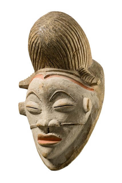 Female face mask "okuyi" or "mukuyi", Gabon, Punu, Size: H: 30 cm (H: 11.8 inch), ID: 3052582