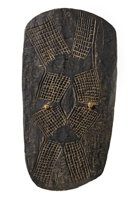 Bouclier de guerre, Papouasie-Nouvelle-Guinée - Province de Madang - Rivière Simbai, Kalam, Taille: H: 107 cm B: 54,5 cm (H: 42.1 inch B: 21.5 inch), ID: 3052616