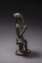 Goldweight: seated couple, Ghana, Ashanti, Size: H: 9,5 cm (H: 3.7 inch), ID: 3052599 - 5/8