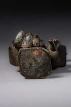 Goldweight: seated couple, Ghana, Ashanti, Size: H: 9,5 cm (H: 3.7 inch), ID: 3052599 - 7/8