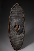 Plaited shield, D. R. Congo, Nzakara, Size: H: 99 cm (H: 39.0 inch), ID: 3052602 - 2/2