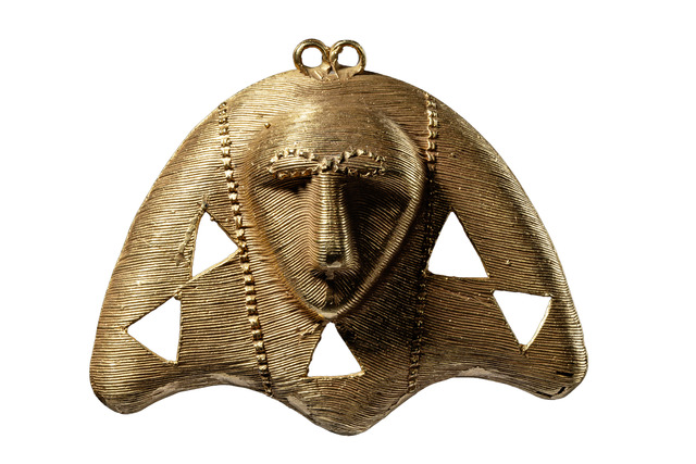 Crescent moon with face, Ghana, Akan, Size: H: 6,5 cm (H: 2.6 inch), ID: 3052548