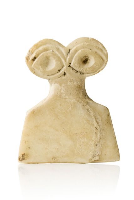 Old syrian eye idol, Tell Brak, ca. 3500 - 3300 BC, Mesopotamia – Northeastern Syria, Tell Brak, Size: H: 7,5 cm B: 6 cm (H: 3.0 inch B: 2.4 inch), ID: 3052652
