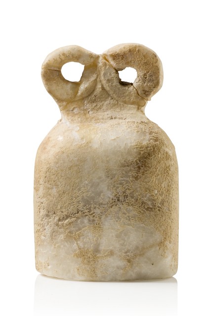 Yeux assyriens anciens (Lunettes) - Idole, env. 3500 - 3100 av. J.-C., Mésopotamie du Nord – Nord-Est de la Syrie, Tell Brak, Taille: H: 6,6 cm B: 4 cm (H: 2.6 inch B: 1.6 inch), ID: 3052654