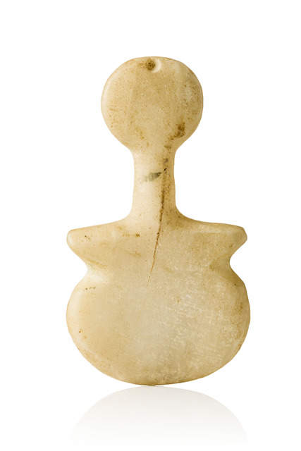 Violin idol (variant of the “Kusura” type), ca. 2700 - 2100 BC, Anatolia (Asia Minor, Turkey), Size: H: 7,7 cm (H: 3.0 inch), ID: 3052662