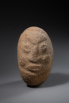 Prehistoric anthropomorphic stone head, Papua New Guinea - Highlands, Western Highlands, Madang Province, Simbai Valley, Size: M: 15,5 cm x  8,9 cm x 10,2 cm (M: 6.1 inch x  3.5 inch x 4.0 inch), ID: 3052682 - 2/5