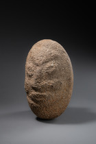 Prehistoric anthropomorphic stone head, Papua New Guinea - Highlands, Western Highlands, Madang Province, Simbai Valley, Size: M: 15,5 cm x  8,9 cm x 10,2 cm (M: 6.1 inch x  3.5 inch x 4.0 inch), ID: 3052682 - 5/5