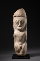 Anthropomorphic stone figure, Solomon Islands, Size: M: 40 cm x 10,3 cm x 9,8 cm (M: 15.7 inch x 4.1 inch x 3.9 inch), ID: 3052733 - 5/5