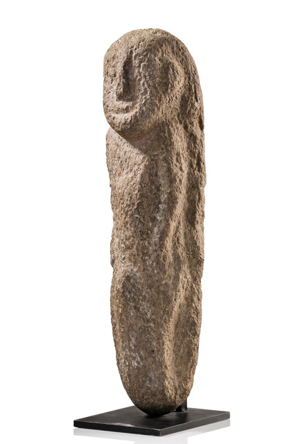 Anthropomorphe Steinfigur, Papua-Neuguinea, Größe: M: 36,2 cm x 8,3 cm x 9,50 cm (M: 14.3 inch x 3.3 inch x 3.7 inch), ID: 3052734