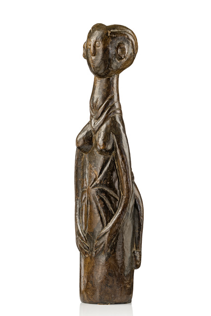 Anthropomorphic trumpet, Sierra Leone, Limba, Size: H: 56,5 cm (H: 22.2 inch), ID: 3052706