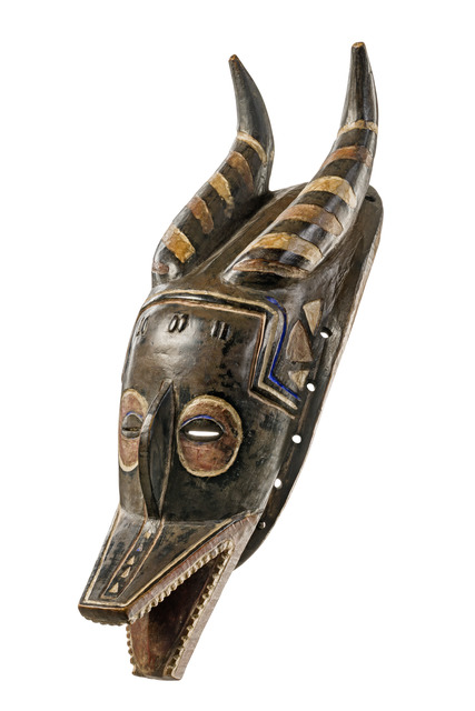 Zoomorphic mask "zamble", Côte d'Ivoire, Guro, Size: H: 40 cm (H: 15.7 inch), ID: 3052707