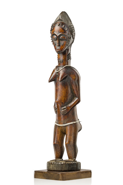 Standing female figure "blolo bla", Côte d'Ivoire, Baule, Size: H: 53,5 cm (H: 21.1 inch), ID: 3052708
