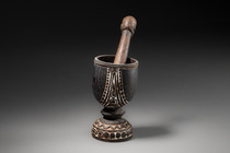 Zoomorphic bowl and mortar with anthropomorphic pestle, Papua New Guinea - Tami Islands, Size: L: 37,5 cm H: 10 cm L: 11 cm (L: 14.8 inch H: 3.9 inch L: 4.3 inch), ID: 3052727 - 5/7