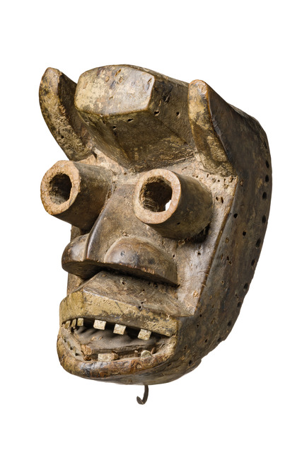 Anthropo-zoomorphic mask, Côte d'Ivoire, Ngere, Size: H: 24,5 cm (H: 9.6 inch), ID: 3052784