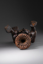 Coiffe de danse anthropomorphe "tukum", Grassfields du Cameroun, Widekum, Taille: H: 26 cm (H: 10.2 inch), ID: 3052790 - 5/6