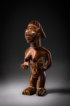 Figure féminine debout, env. 1880, République démocratique du Congo, Bembé, centre-sud du Congo-Brazzaville, bassin supérieur de la Bouenza, Taille: H: 13,5 cm (H: 5.3 inch), ID: 3052826 - 2/7