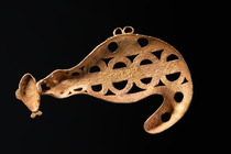 Pendentif crocodile avec poisson, Ghana, Akan, Ashanti, Taille: B: 11 cm (B: 4.3 inch), ID: 3052835 - 2/2