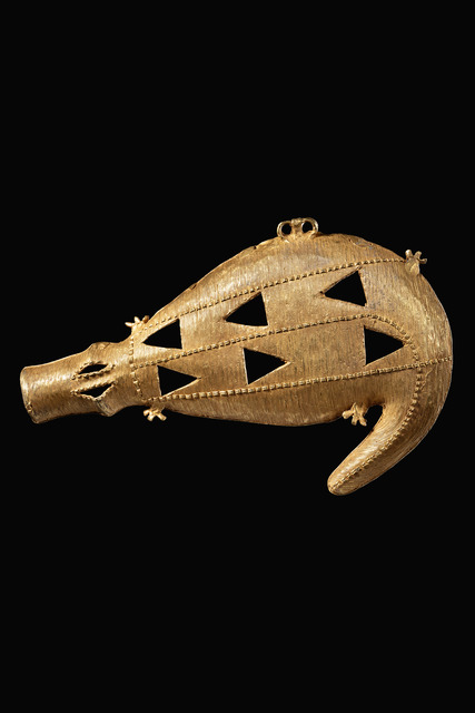 Pendant crocodile, Ghana, Akan, Ashanti, Size: L: 13,6  cm (L: 13,6  cm), ID: 3052834