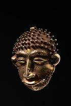 Sword ornament in the form of a trophy head, Ghana, Akan, Ashanti, Size: H: 10 cm B: 9,5 cm (H: 3.9 inch B: 3.7 inch), ID: 3052807 - 2/4