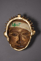 Sword ornament in the form of a trophy head, Ghana, Akan, Ashanti, Size: H: 10 cm B: 9,5 cm (H: 3.9 inch B: 3.7 inch), ID: 3052807 - 4/4