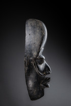 Masque facial anthropomorphe, Côte d'Ivoire, Wè-Wobè, Taille: H: 25,5 cm (H: 10.0 inch), ID: 3052885 - 3/4
