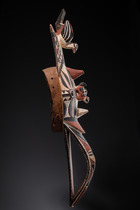 Masque de calao avec oiseau et caméléon, Burkina Faso, Gurunsi, Nuna, Taille: H: 105,5 cm (H: 41.5 inch), ID: 3052870 - 3/5