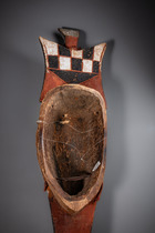 Masque de calao avec oiseau et caméléon, Burkina Faso, Gurunsi, Nuna, Taille: H: 105,5 cm (H: 41.5 inch), ID: 3052870 - 4/5
