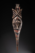 Masque de calao avec oiseau et caméléon, Burkina Faso, Gurunsi, Nuna, Taille: H: 105,5 cm (H: 41.5 inch), ID: 3052870 - 5/5