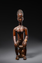 Seated female figure, Côte d'Ivoire, Baule, Size: H: 42 cm (H: 16.5 inch), ID: 3052869 - 2/6